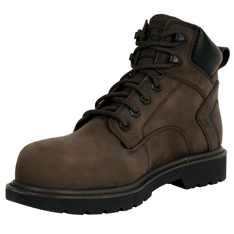 Rothco Tradesman 6 Inch Men’s Work Boots - Coyote Brown, Black, Brown,  Fashion Design Leather Padded Comfort Footwear Closed Boot