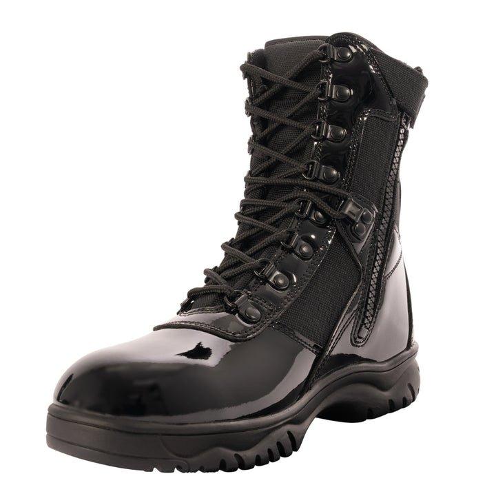Rothco Forced Entry High-Gloss Tactical Boots with Side Zipper - 8 Inch Boot Men’s Workwear Footwear