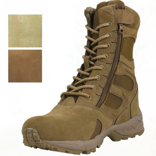Rothco Forced Entry Deployment Men’s Boots With Side Zipper 8 Inch Boot - Coyote Brown, Tan, Footwear