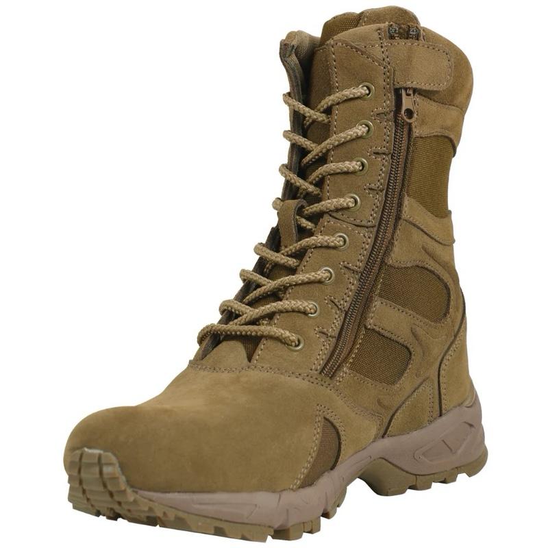 Rothco Forced Entry Deployment Men’s Boots With Side Zipper 8 Inch Boot - Coyote Brown, Tan, Footwear