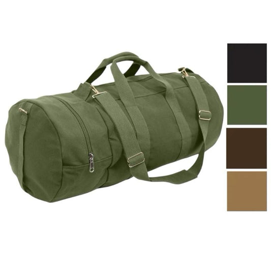 Rothco Canvas Double-Ender Sports Bag - Black, Olive Drab, Coyote Brown, Earth Brown, Heavyweight Canvas Material, Adjustable And Detachable Shoulder Strap, Measures 30 inches x 13 inches, Large Pockets