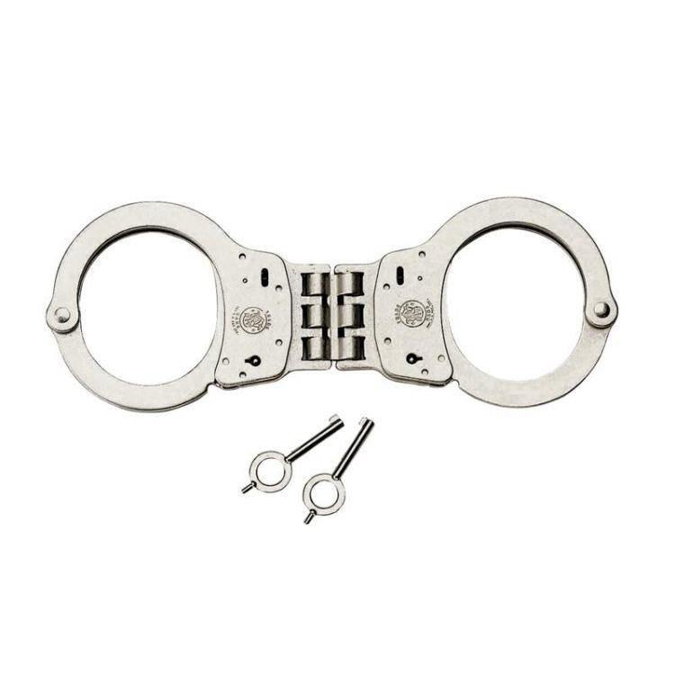 Smith & Wesson Hinged Nickel Handcuffs - Silver, Black