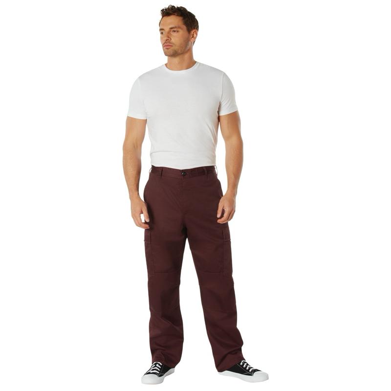 Rothco Tactical BDU Pants (Maroon) Menswear Casual Pants, Unisex Cargo Trousers