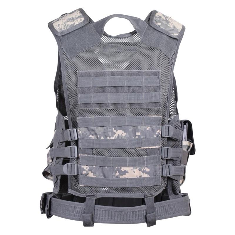 Rothco Cross Draw MOLLE Tactical Vest - Black, ACU Digital Camo, Olive Drab, Coyote Brown, MultiCam
