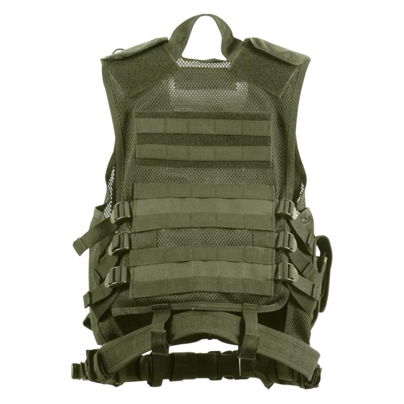 Rothco Cross Draw MOLLE Tactical Vest - Black, ACU Digital Camo, Olive Drab, Coyote Brown, MultiCam
