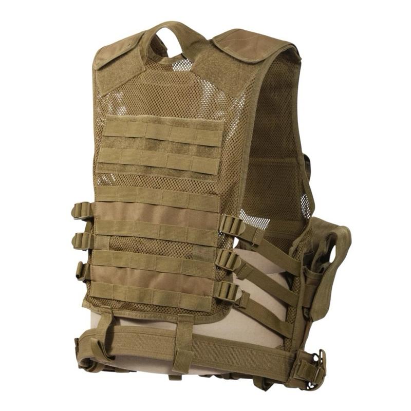 Rothco Cross Draw MOLLE Tactical Vest - Black, ACU Digital Camo, Olive Drab, Coyote Brown, MultiCam