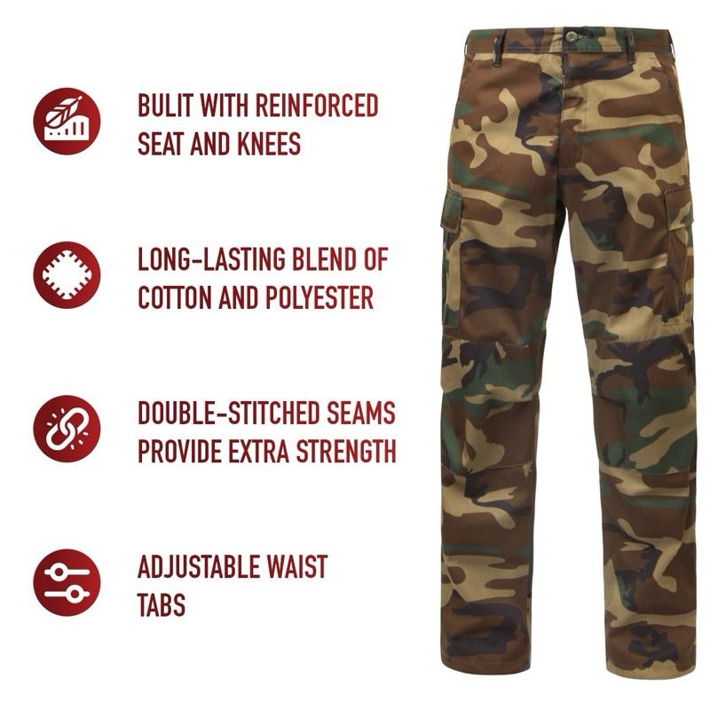 Rothco Relaxed Fit Zipper Fly BDU Pants (Woodland Camo)